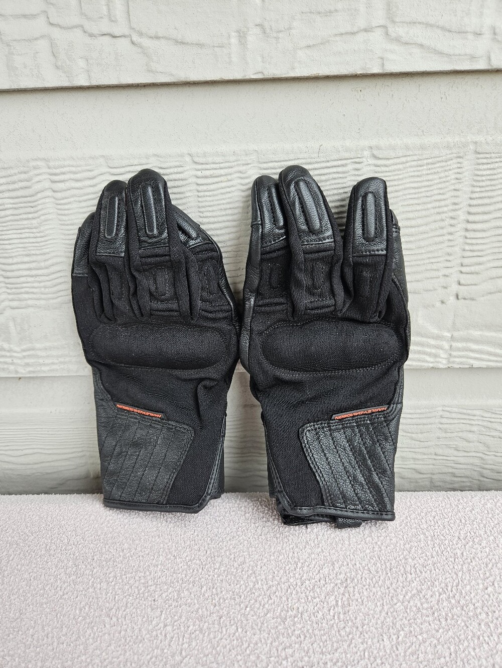 Harley Davidson Men Medium Brawler Full Finger Glove 98102-21VM Black Leather
